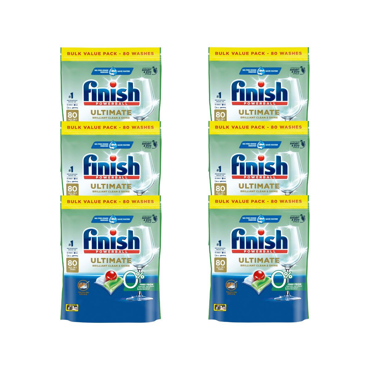 Finish Ultimate 0% Foam 480 Dishwasher Tablets Cleaning Products