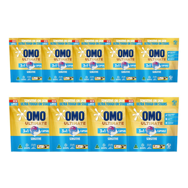 Omo Ultimate 3In1 Sensitive Laundry Capsules Dishwasher Tablets