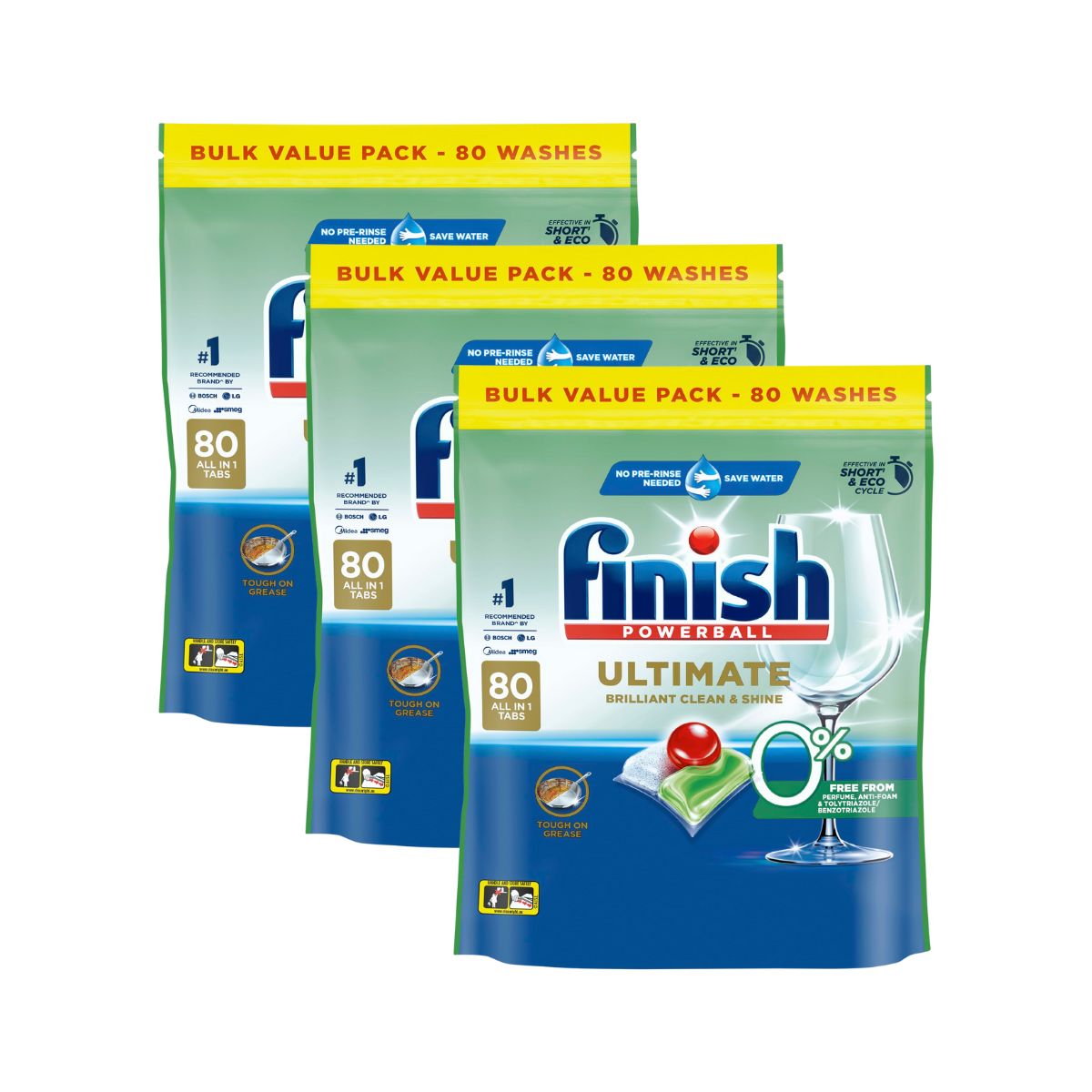 Finish Ultimate 0% Foam 240 Dishwasher Tablets Cleaning Products