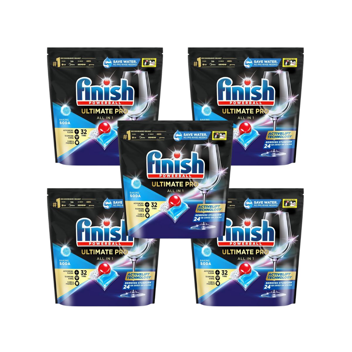 Finish Ultimate Pro 160 Baking Soda Dishwasher Tablets Cleaning Products