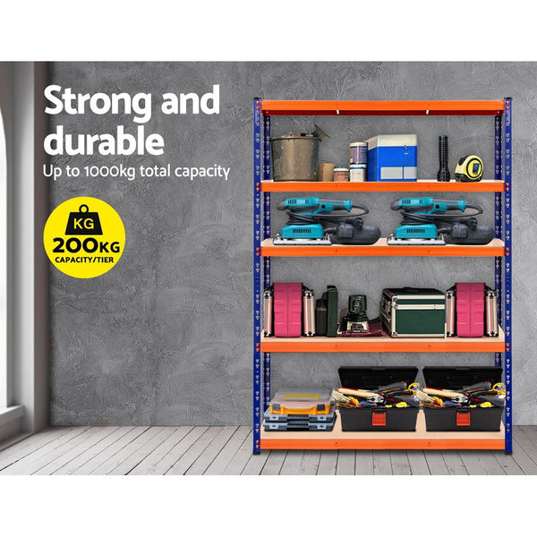 Giantz 1.8M Garage Shelving Warehouse Rack Pallet Racking Storage Shelve Blue Tool Shelving & Racking Systems
