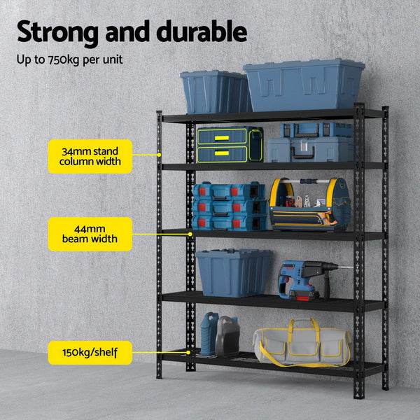 1.8Mx1.2M Giantz Garage Shelving Warehouse Rack Tool Shelving & Racking Systems