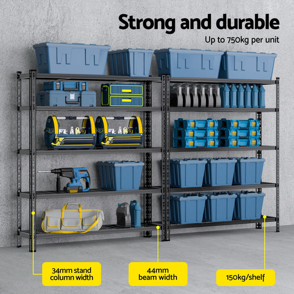 1.8Mx2.4M Giantz Garage Shelving Warehouse Rack Tool Shelving & Racking Systems