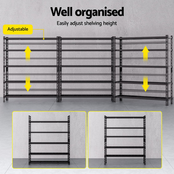 3 X 1.8M Giantz Garage Shelving Warehouse Rack Tool Shelving & Racking Systems