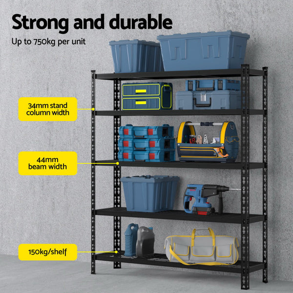 4 X 1.8M Giantz Garage Shelving Warehouse Rack Tool Shelving & Racking Systems