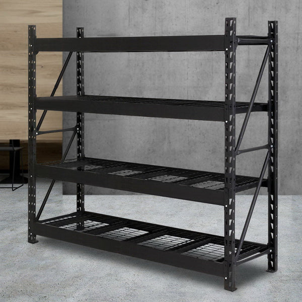 Giantz 2Mx2m Garage Shelving Warehouse Rack Pallet Racking Storage Shelve Black Tool Shelving & Racking Systems