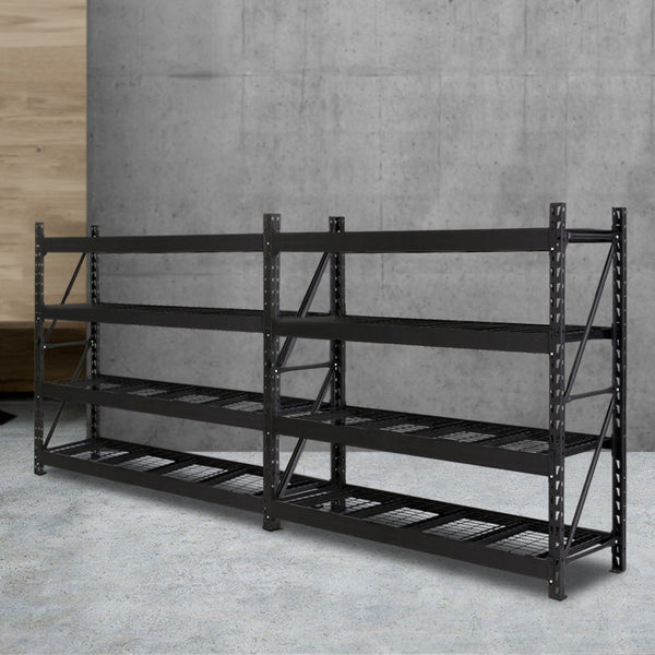 Giantz 4Mx2m Garage Shelving Warehouse Rack Pallet Racking Storage Shelve Black Tool Shelving & Racking Systems