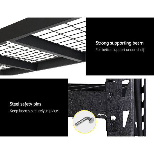 Giantz 4Mx2m Garage Shelving Warehouse Rack Pallet Racking Storage Shelve Black Tool Shelving & Racking Systems