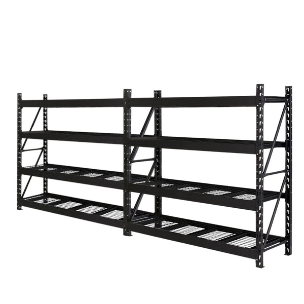 Giantz 4Mx2m Garage Shelving Warehouse Rack Pallet Racking Storage Shelve Black Tool Shelving & Racking Systems