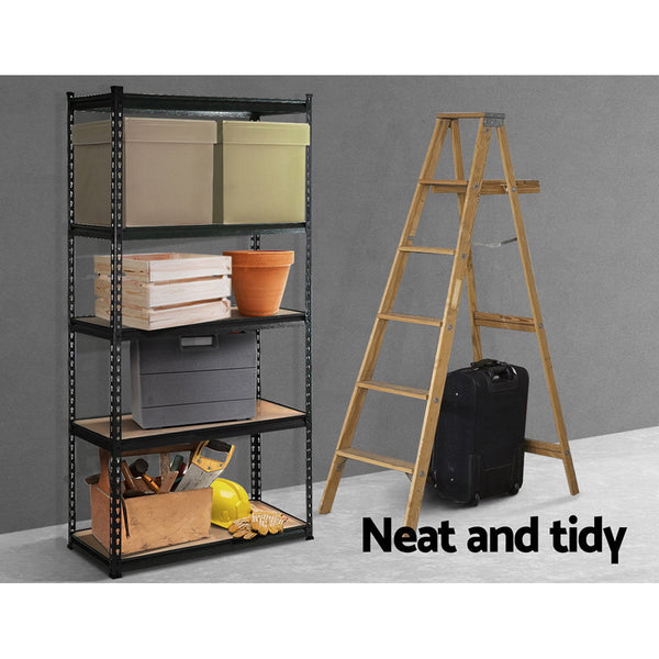 Giantz 1.5M Garage Shelving Warehouse Rack Pallet Racking Storage Shelve Black Tool Shelving & Racking Systems
