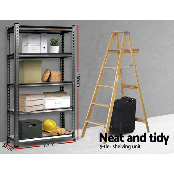 Giantz 1.5M Garage Shelving Warehouse Rack Pallet Racking Storage Shelf Charcoal Tool Shelving & Racking Systems