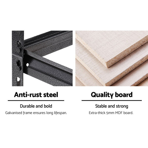 Giantz 1.5M Garage Shelving Warehouse Rack Pallet Racking Storage Shelf Charcoal Tool Shelving & Racking Systems