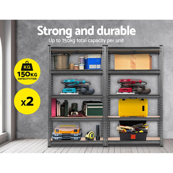 Giantz 2X1.5M Garage Shelving Warehouse Rack Storage Racking Steel Tool Shelving & Racking Systems