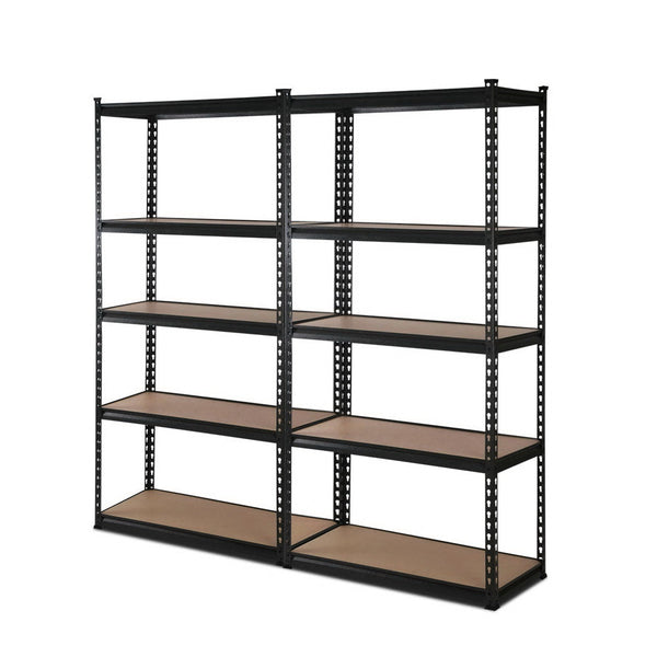 Giantz 2X1.8M Garage Shelving Warehouse Rack Pallet Racking Storage Shelve Black Tool Shelving & Racking Systems