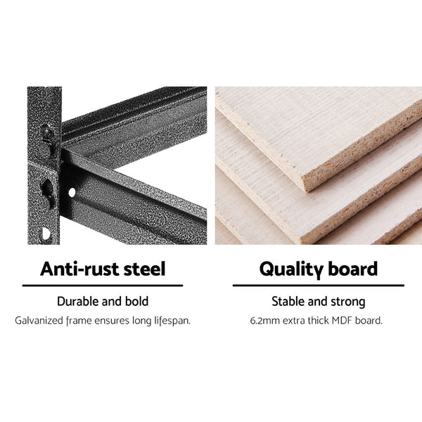 Giantz 2X1.8M Garage Shelving Warehouse Rack Pallet Racking Storage Charcoal Tool Shelving & Racking Systems