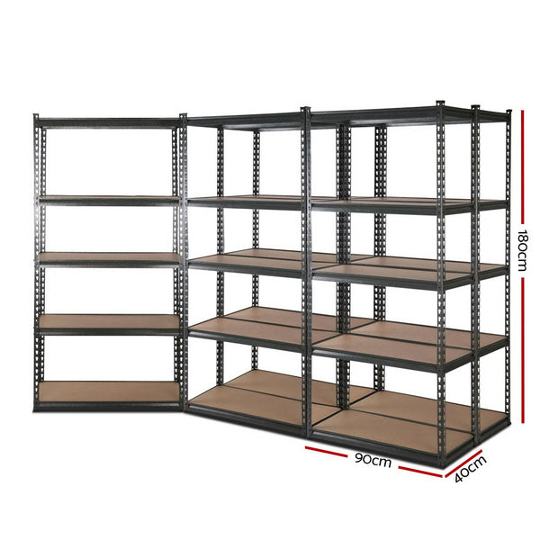 Giantz 5X1.8M Garage Shelving Warehouse Rack Pallet Racking Storage Charcoal Tool Shelving & Racking Systems
