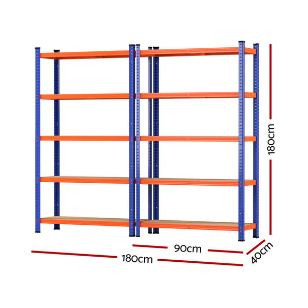 2 X 1.8M Giantz Garage Shelving Warehouse Rack Tool Shelving & Racking Systems
