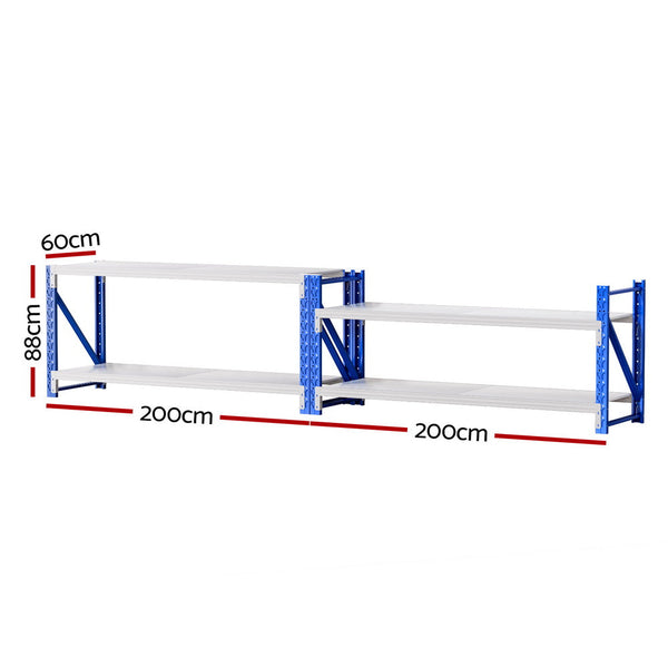 Giantz 2X 0.9M Garage Shelving Workbench Warehouse Rack Tool Shelving & Racking Systems