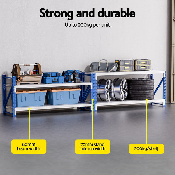 Giantz 2X 0.9M Garage Shelving Workbench Warehouse Rack Tool Shelving & Racking Systems