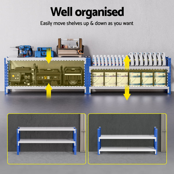 Giantz 2X 0.9M Garage Shelving Workbench Warehouse Rack Tool Shelving & Racking Systems