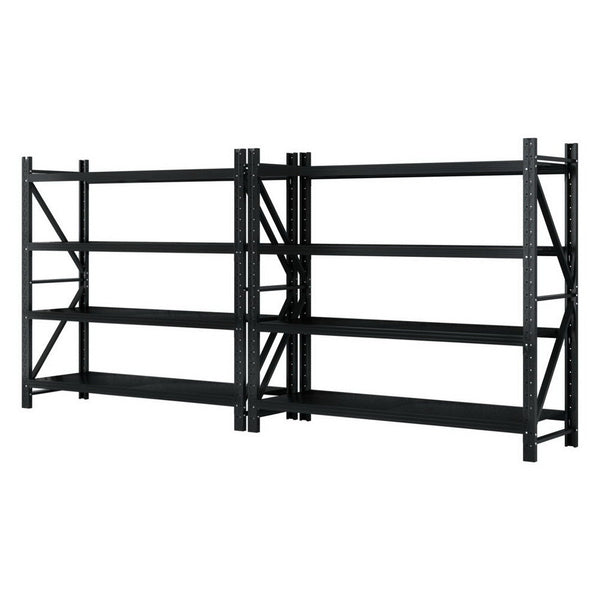 Giantz 4Mx1.8M Garage Shelving Warehouse Rack Black Tool Shelving & Racking Systems