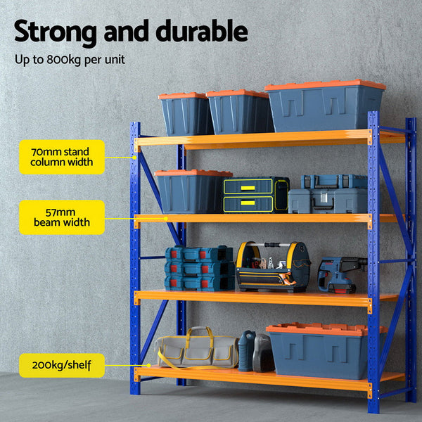 Giantz 2Mx1.8M Warehouse Shelving Garage Rack Tool Shelving & Racking Systems