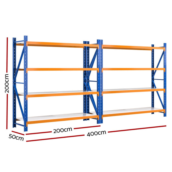 Giantz 4Mx2m Garage Shelving Warehouse Rack Tool Shelving & Racking Systems