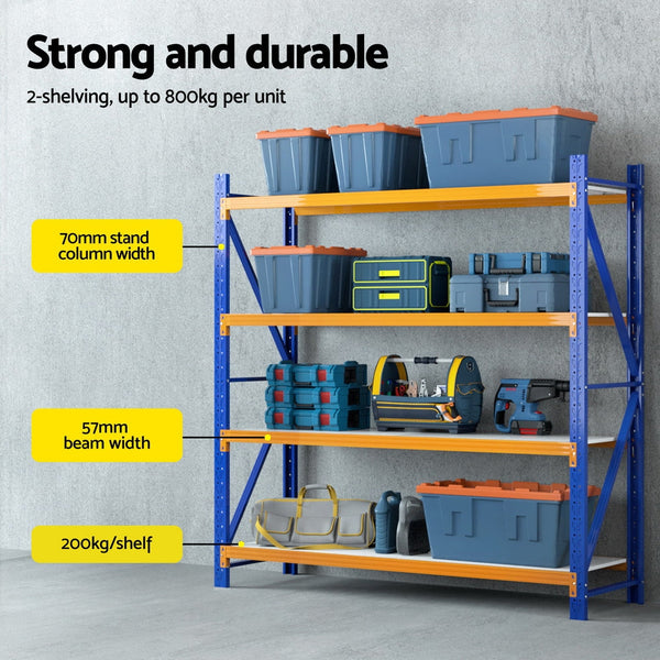 Giantz 4Mx2m Garage Shelving Warehouse Rack Tool Shelving & Racking Systems