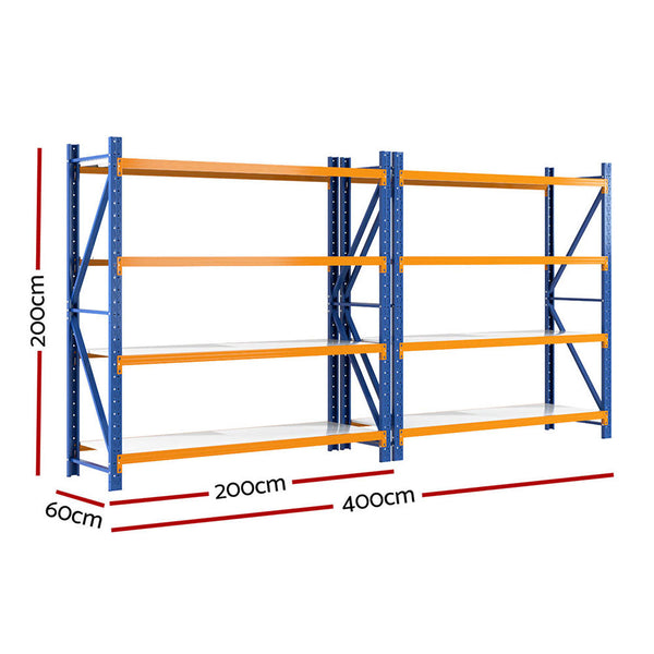 Giantz 4Mx2m Garage Shelving Warehouse Rack Orange Tool Shelving & Racking Systems