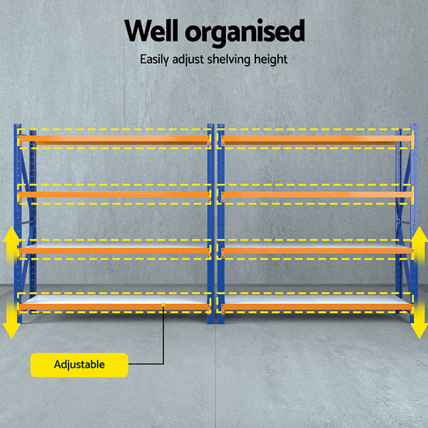 Giantz 4Mx2m Garage Shelving Warehouse Rack Orange Tool Shelving & Racking Systems