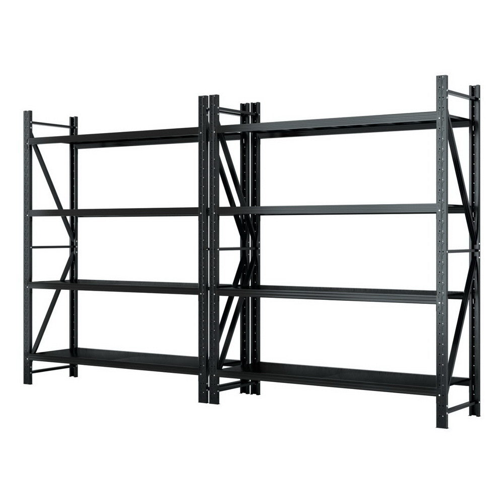 Giantz 4Mx2.4M Garage Shelving Warehouse Rack Black Tool Shelving & Racking Systems
