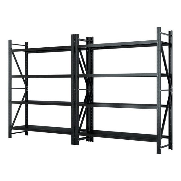 Giantz 4Mx2.4M Garage Shelving Warehouse Rack Black Tool Shelving & Racking Systems