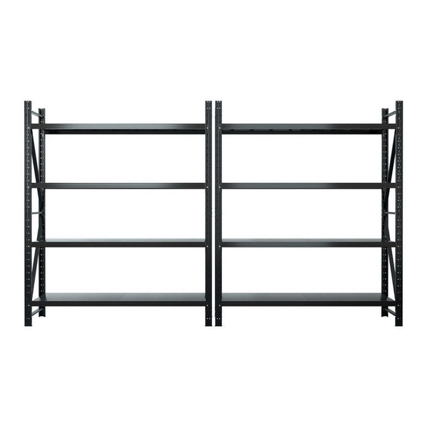Giantz 4Mx2.4M Garage Shelving Warehouse Rack Black Tool Shelving & Racking Systems