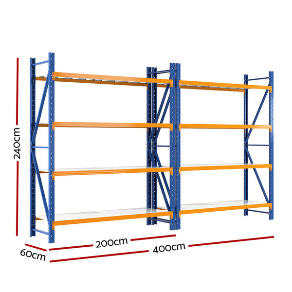 Giantz 4Mx2.4M Garage Shelving Warehouse Rack Tool Shelving & Racking Systems