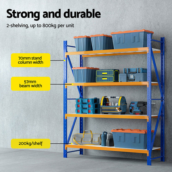 Giantz 4Mx2.4M Garage Shelving Warehouse Rack Tool Shelving & Racking Systems