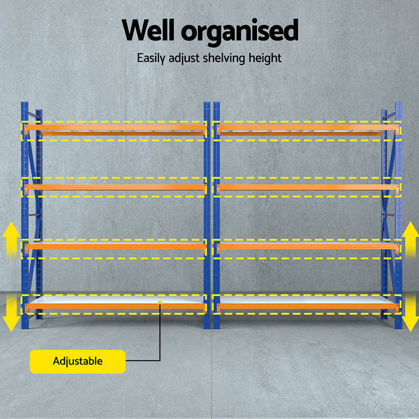 Giantz 4Mx2.4M Garage Shelving Warehouse Rack Tool Shelving & Racking Systems