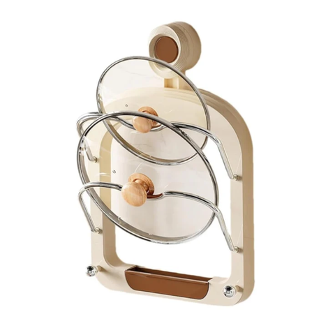 Elosung Wall Mounted Pot Lid Organizer Rack Kitchen Storage Holder With Adhesive (31.5 X 20.8 3.5 Cm) Racks & Holders