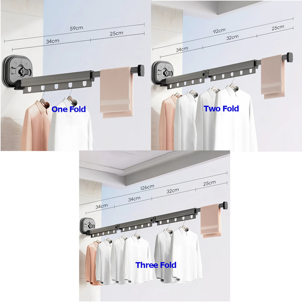 Wall Mounted Retractable Laundry Drying Rack Other Laundry Supplies