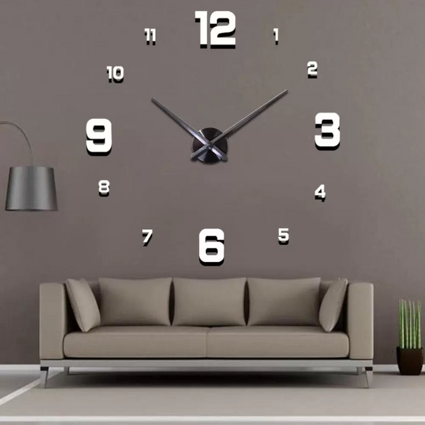 Wall Clock Silver Design A 27 Inch 3D Diy Mirror Acrylic Sticker Wall Clocks