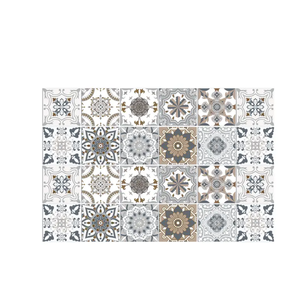 Wallpaper Brown Gray 15Cm By 24 Pieces Modern Retro Style Pvc Tile Stickers Wallpaper Rolls & Sheets