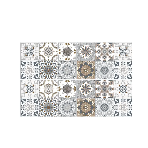 Wallpaper Brown Gray 20Cm X 24 Pieces Modern Retro Style Pvc Tile Stickers Wallpaper Rolls & Sheets