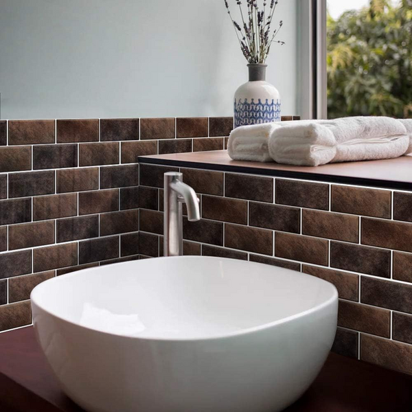 Wallpaper Choco Brown 18 Pieces Waterproof Self Adhesive Removable Stickers Wall Stickers