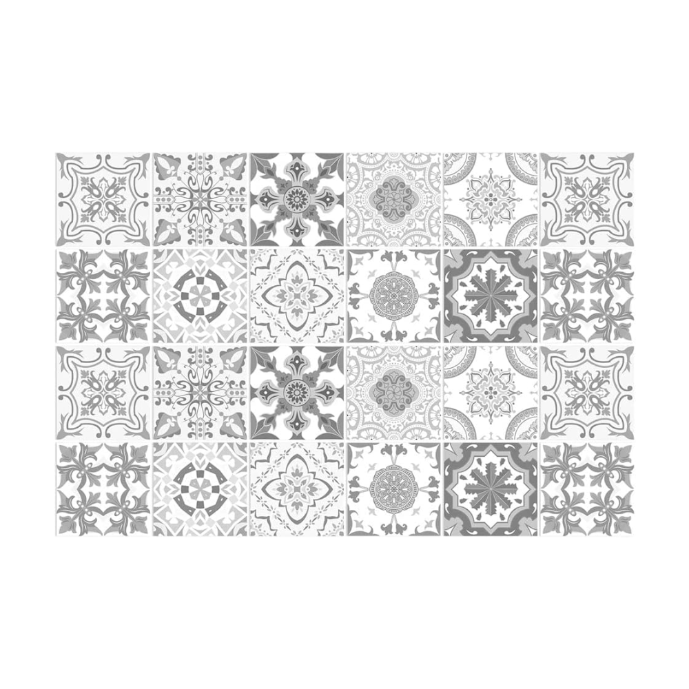 Wallpaper Gray 10 Centimetre X 24 Pieces Pvc Tile Stickers Decor Wallpaper Rolls & Sheets