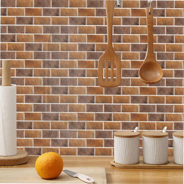 Wallpaper Light Brown 24 Pieces Waterproof Self Adhesive Removable Stickers Wall Stickers