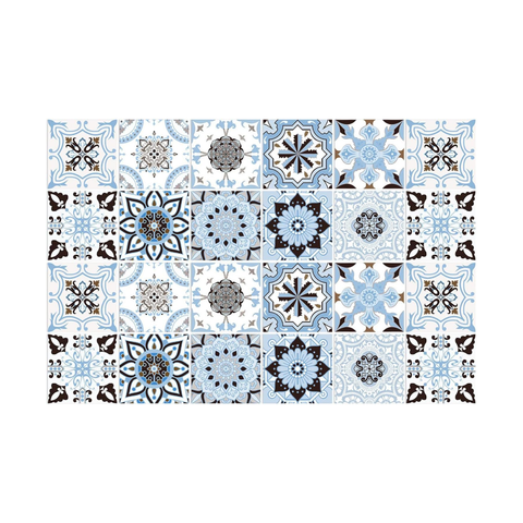 Wallpaper Sky Blue 20 Centimetre X 24 Pieces Modern Retro Style Pvc Tile Stickers Wallpaper Rolls & Sheets