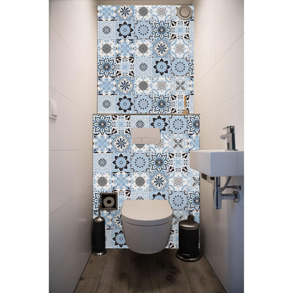 Wallpaper Sky Blue 20 Centimetre X 24 Pieces Modern Retro Style Pvc Tile Stickers Wallpaper Rolls & Sheets