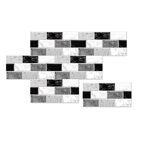 Wallpaper White Black 18 Pieces Waterproof Self Adhesive Removable Stickers Wall Stickers