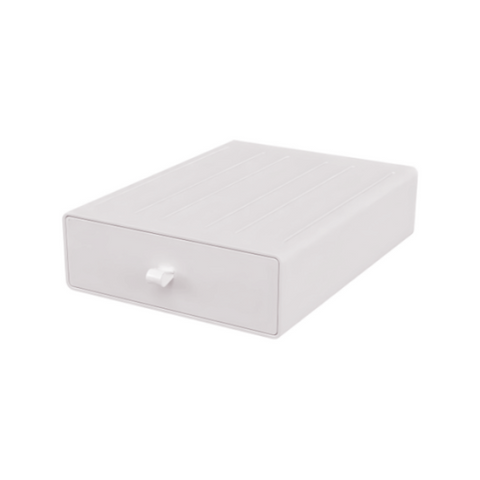 Storage Box White 20X15x5cm Desktop Stackable Organizer Storage Boxes