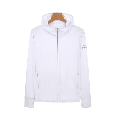 White Long Sleeve Uv Protection Summer Breathable Knitted Ice Silk Outdoor Sun Clothing Unisex Thin Sunscreen Shirt Tops