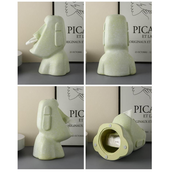 Elosung White Creative Moai Tissue Holder Fun And Unique Decorative Dispenser Tissue Box Covers